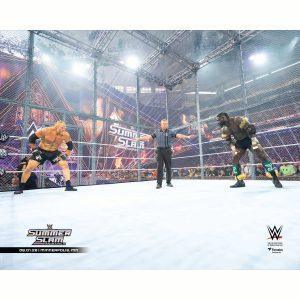 Oba Femi & Brock Lesnar WWE SummerSlam 2026 Hell in a Cell Match Photograph