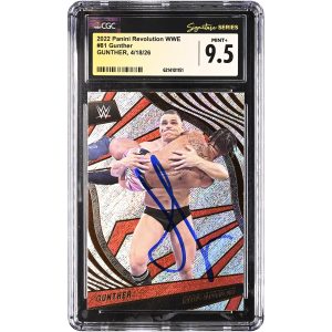 Gunther WWE Autographed 2022 Panini Revolution #81 CGC Fanatics Witnessed Authenticated MINT+ 9.5 Card