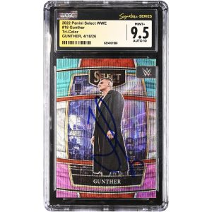 Gunther WWE Autographed 2022 Panini Select Tri-Color #18 CGC Fanatics Witnessed Authenticated 9.5/10 Card