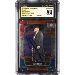 Gunther WWE Autographed 2022 Panini Select Retail #18 CGC Fanatics Witnessed Authenticated AUTO 10 Card