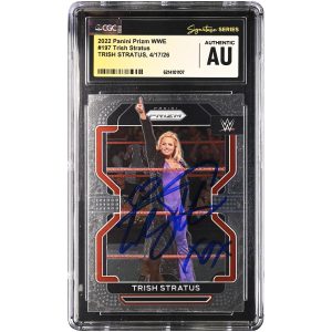 Trish Stratus WWE Autographed 2022 Panini Prizm WWE #197 CGC Fanatics Witnessed Authenticated Card
