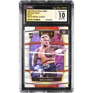 Solo Sikoa WWE Autographed 2022 Panini Select Silver #58 CGC Fanatics Witnessed Authenticated 10/10 Rookie Card Solo Sikoa WWE Autographed 2022 Panini Select Silver #58 CGC Fanatics Witnessed Authenticated 10/10 Rookie Card