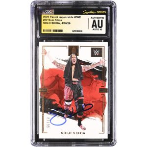 Solo Sikoa WWE Autographed 2023 Panini Impeccable #32 #/99 CGC Fanatics Witnessed Authenticated AUTO 10 Card Solo Sikoa WWE Autographed 2023 Panini Impeccable #32 #/99 CGC Fanatics Witnessed Authenticated AUTO 10 Card