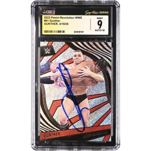 Gunther WWE Autographed 2022 Panini Revolution #81 CGC Fanatics Witnessed Authenticated 9/10 Card