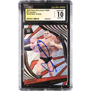 Gunther WWE Autographed 2022 Panini Revolution #81 CGC Fanatics Witnessed Authenticated 10/10 Card