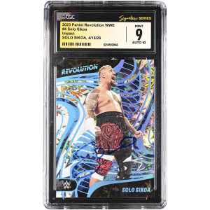 Solo Sikoa WWE Autographed 2023 Panini Revolution Impact #4 #/199 CGC Fanatics Witnessed Authenticated 9/10 Card Solo Sikoa WWE Autographed 2023 Panini Revolution Impact #4 #/199 CGC Fanatics Witnessed Authenticated 9/10 Card