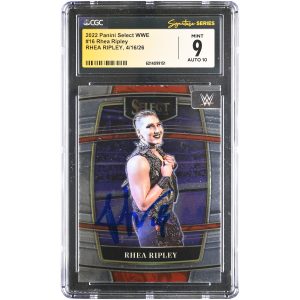 Rhea Ripley WWE Autographed 2022 Panini Select #16 CGC Fanatics Witnessed Authenticated 9/10 Card