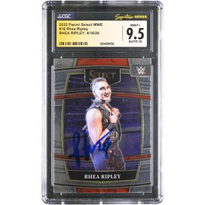 Rhea Ripley WWE Autographed 2022 Panini Select #16 CGC Fanatics Witnessed Authenticated 9.5/10 Card