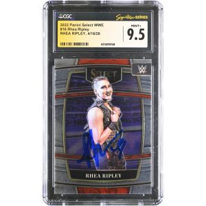 Rhea Ripley WWE Autographed 2022 Panini Select #16 CGC Fanatics Witnessed Authenticated MINT+ 9.5 Card