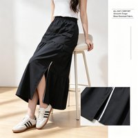 2026 Hot Adidas Black High Waist Cargo Midi Skirt Women Straight Long Skirt with Pockets Side Slit Streetwear 2026 Hot Adidas Black High Waist Cargo Midi Skirt Women Straight Long Skirt with Pockets Side Slit Streetwear