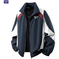 Reebok Logo Spring/Autumn Men's Patchwork Color-Block Jacket