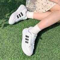 2026 Women Grand Platform Slip-On Sneakers Adidas Official New Low-Top White Sports Footwear IE1092
