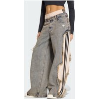 Adidas Authentic Three Leaves Women's Knitted Loose Casual Denim Pants KY5193