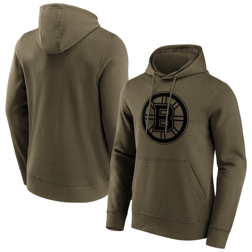 Boston Bruins Iconic Preferred Logo Graphic Hoodie - Khaki - Mens
