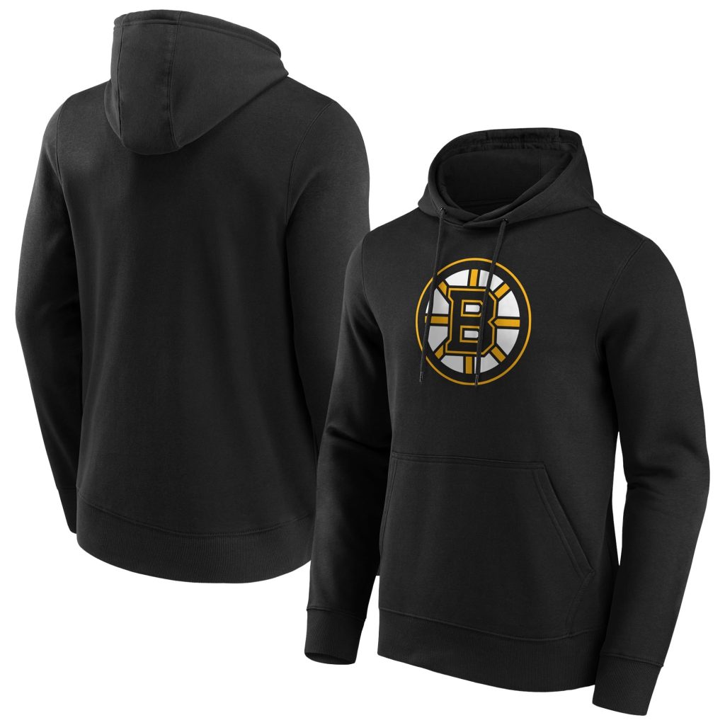 Boston Bruins Iconic Primary Colour Logo Graphic Hoodie - Black - Mens