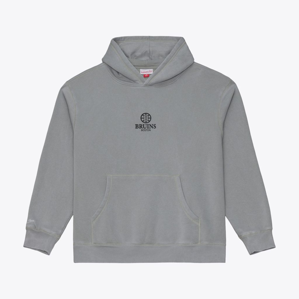 Men's Mitchell & Ness Gray Boston Bruins Core Essentials Hoodie